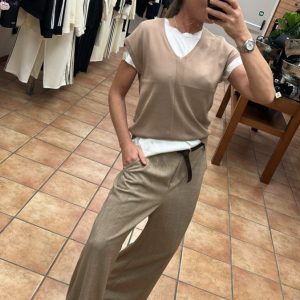Maglia scollo a V in maglia fine art. AL13932 Alesia