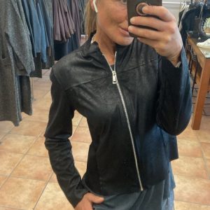 GIACCA DI ECOPELLE CON ZIP